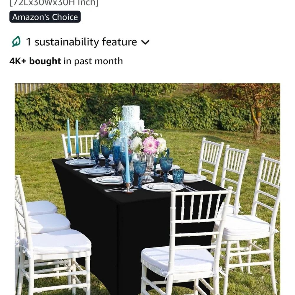 Black Table Cover 6 feet